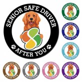 カーサイン 高齢者マーク SENIOR SAFE DRIVER アイリッシュセター マグネット 強力 直径13cm 肉球 日本製 車 ステッカー