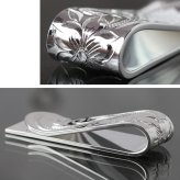 マネークリップ 幅15mm 名入れ 刻印 無料 誕生石入れ可 シルバー925 札ばさみ ハワイアンジュエリー スクロール柄 シンプル スマート会計 札入れ ブランド メンズ レディース 誕生日 プレゼント ハロウィン 【品番：SMCM105】