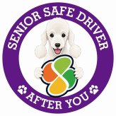 カーサイン 高齢者マーク SENIOR SAFE DRIVER ベドリントンテリア ステッカー シール 直径13cm 肉球 日本製 車