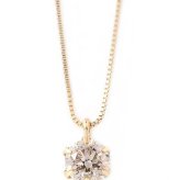 ダイヤモンド ネックレス 0.3ct K18 イエローゴールド 一粒 6本爪 シンプル ダイヤ ペンダント レディース ジュエリー 鑑別カード付 18金 華奢 ゴールドネックレス