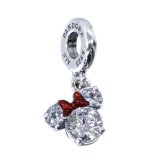 ボックス・ショッパー付 PANDORA(パンドラ) ★ Disney Minnie Mouse Silhouette Dangle Charm ★ ディズニー ミニーマウス シルエット ダングル チャーム ★ ブレスレット カスタマイズ アクセサリー シンプル 日常使い 誕生日 記念日 母の日 プレゼント ギフト｜チャーム 単品