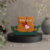 仲良したぬき3種の組み木｜国産ヒノキ｜花・葉・月のたぬき｜木製インテリア・置き物｜ハンドメイド