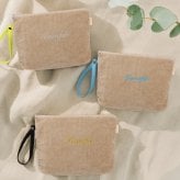 おむつポーチ パイル地 【Onburt オリジナル オーダーメイド】 世界に一つだけ 刺繍 名入れ 抗菌 消臭 加工 日本製 モカ