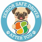 カーサイン 高齢者マーク SENIOR SAFE DRIVER パグ マグネット 強力 直径13cm 肉球 日本製 車 ステッカー
