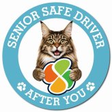 カーサイン 高齢者マーク SENIOR SAFE DRIVER メインクーン マグネット 強力 直径13cm 肉球 日本製 車 ステッカー