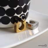 ステンレス メタルイヤーカフ スクエアイヤーカフ 四角 ぷっくり C字 ブロック ゴールド 18KGP シルバー 片耳1点 可愛い シンプル プチプラ 耳の穴不要 痛くない レディース 金属アレルギー対応フェイクピアス ノンホール イヤリング 女性
