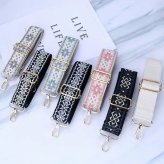 ショルダーストラップ バッグ用 太め バッグストラップ 付け替え 花 バッグ ショルダーベルト おしゃれ かわいい 刺繍 ショルダー バッグショルダーストラップ 肩掛けバック レディース 取り換え チロリアン アクセサリー 幅広 バッグベルト