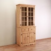 食器棚 FARMER 完成品 無垢材 パイン材 天然木 幅120cm・幅90cm W120xD45xH195cm / W90xD45xH195cm キッチン収納 カップボード 収納家具 ライトブラウン おしゃれ 新生活