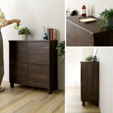 ラック 日本製 プッシュ式扉付きキャビネット 75cm 収納棚 プッシュ扉 配線穴付き 可動棚 リビング収納 サイドボード 木製 おしゃれ 北欧 壁付け収納 脚付き 脚なし 扉付き キャビネット収納 シンプル モダン 新生活