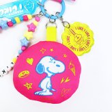 スヌーピー じゃらじゃらクッションキーリング ピンク  I LIKEシリーズ キーホルダー SNOOPY