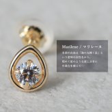 K10 ゴールド ピアス ティアドロップ イエローゴールド ピンクゴールド ホワイトゴールド 地金入りシリコンキャッチ キュービックジルコニア しずく 雫 10金 10K 華奢 上品 マリレーヌ 彼女 妻 女性 レディース 誕生日 プレゼント ハロウィン 【品番：RME-778991-620】