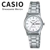 箱なし カシオ 腕時計 レディース CASIO ホワイト シルバー 曜日 日付 カレンダー メタルベルト シンプル 仕事 通勤 海外モデル 逆輸入 プレゼント ギフト 成人 卒業 入学 