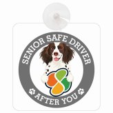 カーサイン 高齢者マーク SENIOR SAFE DRIVER スモールミュンスターレンダー 車内用 吸盤タイプ 収れん火災防止タイプ 肉球 日本製 車 ステッカー