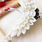 【 ハレの日のお祝いに 】 つまみ細工 鶴 かんざし 選べる形と色 髪飾り ヘアアクセサリー ヘッドドレス 和装 白無垢 振袖 袴 結婚式 成人式 卒業式 伝統工芸 ルルズ Lulu＊s