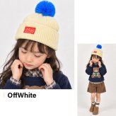 キッズ ニット帽 Manhattan Portage マンハッタンポーテージ MP234 厚手 ポンポンつき 女の子 男の子 子供 帽子 フリーサイズ 小学生 幼稚園 保育園 年中 年長 おしゃれ かわいい シンプル アクリル 黒 ブラック グリーン グレー オフホワイト ブランド スキーウェア スノボ