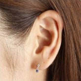 ピアス タンザナイト K18WG 18金 ホワイトゴールド 天然石 12月 誕生石 レディース ギフト アクセサリー 宝石 ジュエリー 揺れる 華奢 上品 シンプル プレゼント