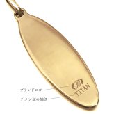金属アレルギー対応 ペアネックレス ハワイアンジュエリー 純チタン ゴールドカラー ペアネックレス 刻印無料 誕生石 オーバル Lサイズ チェーン 長さ選べる イオンプレーティング カップル プレゼント ハロウィン 【品番：CG-TIP404L-RYP】