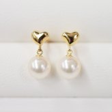 ［pearl305］ホワイトピンク 5.5mm - 6mm ハート ピアス あこや真珠 天草 熊本 日本産