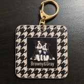【うちの子グッズ】ペット写真で作る モードスクエアキーホルダー ｜ うちの子 オーダーメイド キーホルダー　高級 犬 猫　ギフト 誕生日 クリスマス