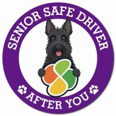 カーサイン 高齢者マーク SENIOR SAFE DRIVER スコティッシュテリア マグネット 強力 直径13cm 肉球 日本製 車 ステッカー