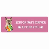 カーサイン 高齢者マーク SENIOR SAFE DRIVER トンキニーズ ステッカー シール 長方形 20x6.7cm 肉球 日本製 車