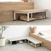 収納家具 ラック シューズ 3段 ベンチ シェルフ 靴箱 棚 収納 玄関 靴入れ 下駄箱 スリム コンパクト 省スペース オープン サイド 通気性 アジャスター リビング 幅60 家族 ファミリー