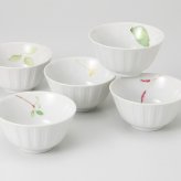 五草花小鉢揃 磁器 美濃焼 やきものの里から、暮らしを贈ります。　ギフト 食器 セット テーブルウェア