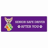 カーサイン 高齢者マーク SENIOR SAFE DRIVER デボンレックス ステッカー シール 長方形 15x5cm 肉球 日本製 車