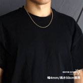 ステンレス ベネチアンチェーンネックレス ゴールド 金 18K GP ボックスチェーンネックレス 幅5タイプ 切れにくい 錆びにくい 金属アレルギー対応