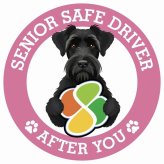 カーサイン 高齢者マーク SENIOR SAFE DRIVER ジャイアントシュナウザー ステッカー シール 直径13cm 肉球 日本製 車
