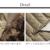 カルガンラム ダウン コンビネーション ノーカラーコート/レディース ダウンコート ファー付き カシミヤコート 冬 異素材 ノーカラーコート ミディアム 30代 40代 50代 ギフト プレゼント 7F (01000713r)
