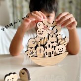 【国産ひのき】ハロウィン 積む積む おもちゃ ギフト プレゼント 幼稚園 小学生 男の子 女の子 バランス ゲーム 積み木 ツムツム インテリア
