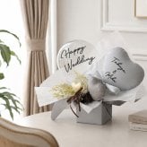 電報 結婚式 祝電 ハートバルーンアレンジ Éclat -エクラ-【電報 結婚式 誕生日 開店祝い バルーン ドライフラワー 祝電 お祝い ギフト ナチュラル おしゃれ 名入れ メッセージ】