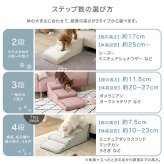 ペットステップ 4段 犬用階段 ドッグステップ 小型犬 シニア犬 老犬 ソファ ベッド 昇り降り 足腰サポート 洗えるカバー 中生地防水 ベロア フリル おしゃれ 北欧 本体日本製 【Chammy チャミー】