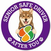 カーサイン 高齢者マーク SENIOR SAFE DRIVER 四国犬 マグネット 強力 直径13cm 肉球 日本製 車 ステッカー