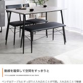 【4点セット】 ダイニングテーブルセット 食卓 チェア 椅子 ベンチ 机 リビング カフェ 大理石 石目柄 黒脚 ファミリー 幅110 3人掛け 4人掛け 4点 在宅 リモートワーク 軽量 いす イス 長方形 PVC 新生活