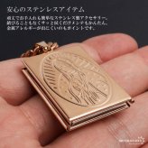 ステンレス ロケットネックレス HIPHOP 喜平チェーンネックレス ロケットペンダント マリアネックレス 写真 記念 思い出 50cm 60cm ピンク 聖母 6面カット メンズ 男性 金属アレルギー対応