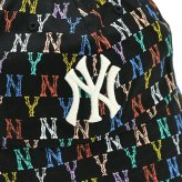 エムエルビーコリア MLB Korea バケットハット 帽子 ニューヨーク ヤンキース モノグラム レインボー ドーム 32CPH4111 50L メンズ レディース ユニセックス ブラック+レインボー 海外正規品