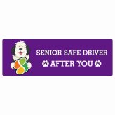 カーサイン 高齢者マーク SENIOR SAFE DRIVER オールドイングリッシュシープドッグ ステッカー シール 長方形 15x5cm 肉球 日本製 車
