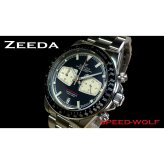 ジーダ ZEEDA スピードウルフ SPEED-WOLF PIANO BLACK 腕時計 メンズ メカニカルクォーツ クロノグラフ SPW-PBK