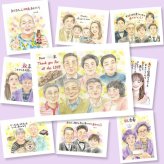 誕生日の記念に、ずっとそばに置きたくなる似顔絵です。 プレゼント 感謝 似顔絵 ギフト 贈り物 手描き 名入れ 誕生日 家族 記念 記念日 お祝い 大人数 家族 祖母 祖父 ご両親 両親 下書き確認 修正無料 名入れ 実績多数 そっくり 親孝行 かわいい 宝物 家族 一生もの 応援 メモリアルギフト サプライズ 贈答品 初任給 快気祝い 同窓会 色紙 お祝い返し 披露宴 古希祝い ホワイトデー