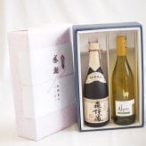 感謝の贈り物ボックス 芋焼酎とワインの贅沢な競演2本セット(サンタヘレナ アルパカ シャルドネ セミヨン白ワイン12.5度(チリ) 本格芋焼酎 森伊蔵 25度(鹿児島県)) 750ml×1本 720ml×1本