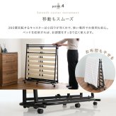 ベッド 寝具 折りたたみパイプすのこ シングル すのこ 2つ折り キャスター付き スチール製 通気性 床板 メッシュ シンプル 耐荷重100kg コンパクト 下収納