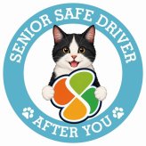カーサイン 高齢者マーク SENIOR SAFE DRIVER 黒白（ハチワレ） ステッカー シール 直径13cm 肉球 日本製 車