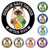 カーサイン 高齢者マーク SENIOR SAFE DRIVER ヒマラヤン ステッカー シール 直径13cm 肉球 日本製 車