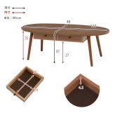 センターテーブル 引出し付きテーブル テーブル 引き出し 幅110cm 収納 木製 木目 だ円形 軽量 リビングテーブル ローテーブル 収納テーブル カフェ 机 作業台 北欧 おしゃれ モダン シンプル ナチュラル ブラウン 一人暮らし 新生活