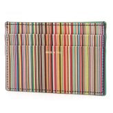 ポールスミス カードケース Paul Smith 名刺入れ カード入れ パスケース メンズ レザー コバルトグリーン マルチストライプ M1A-4768-DMULTI 30 【ラッピング無料 誕生日 お祝い プレゼント ギフト 贈り物】 送料無料