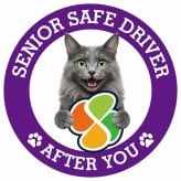カーサイン 高齢者マーク SENIOR SAFE DRIVER ネベロング ステッカー シール 直径13cm 肉球 日本製 車