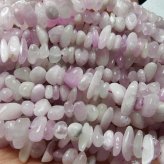 クンツアイト天然石さざれ石目安5x10mm前後ビーズ約39cm連売り一連約35g