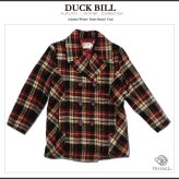 DUCKBILL（ダックビル）タータンチェックのツイードコート 英国調タータンチェック＋ダブルボタンのハーフコート 女の子100-140cm